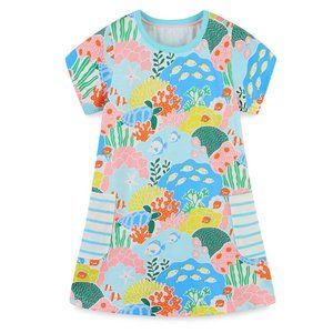 Girls Coral Reef Short Sleeve Tunic Dress